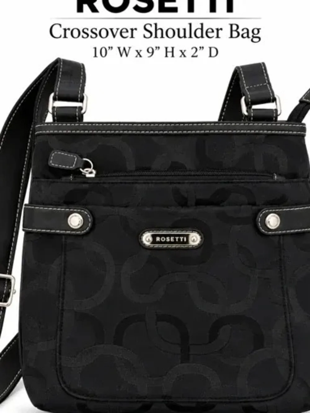 Rosetti Black Crossbody Crossover Shoulder Bag